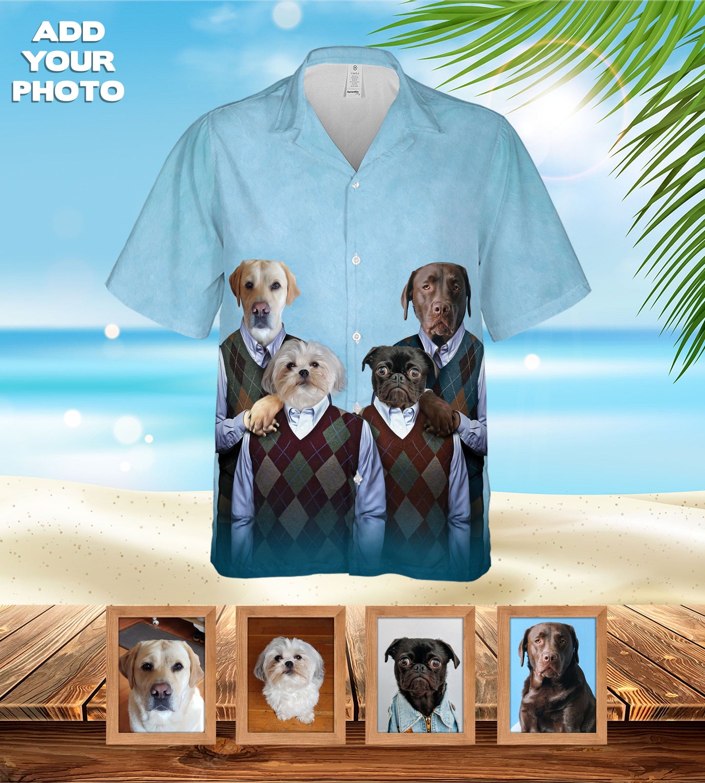 Custom Hawaiian Shirt (Step Doggos: 1 - 4 Pets)