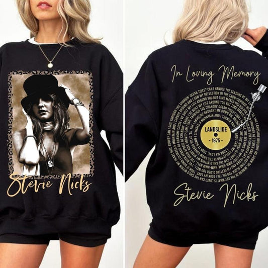 Stevie Nicks Landslide Song Gold Vinyl Double Sided 2025 Unisex Shirt, Vintage Stevie Nicks Song Sweatshirt, Gift For...