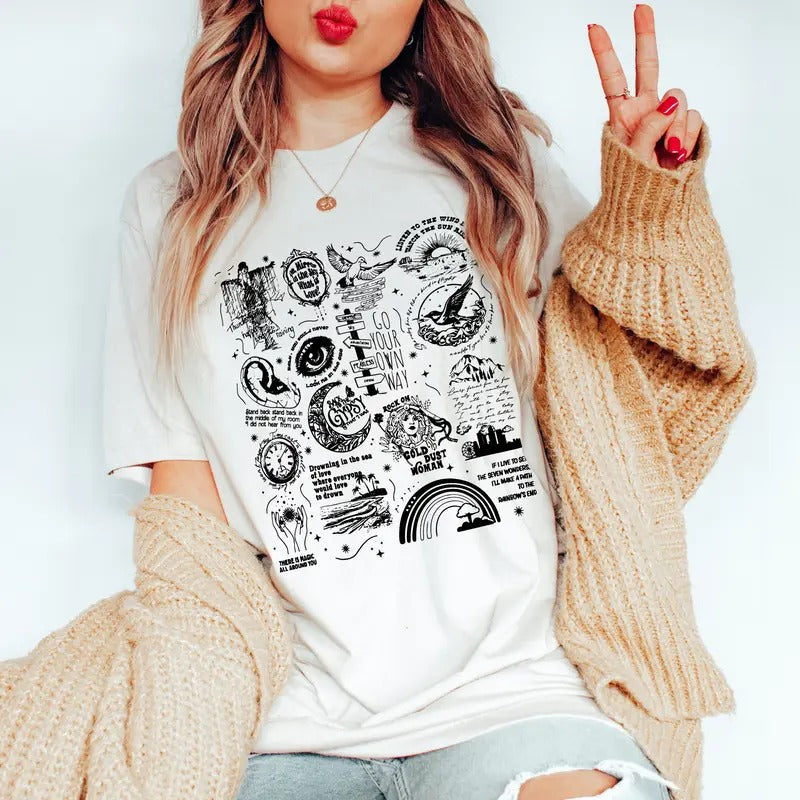 Stevie Nicks Tracklist Shirt, Stevie Nicks Shirt, Graphic 90s Stevie Nicks Music Concert Shirt, Music Concert, Gift For Women and Man Tee