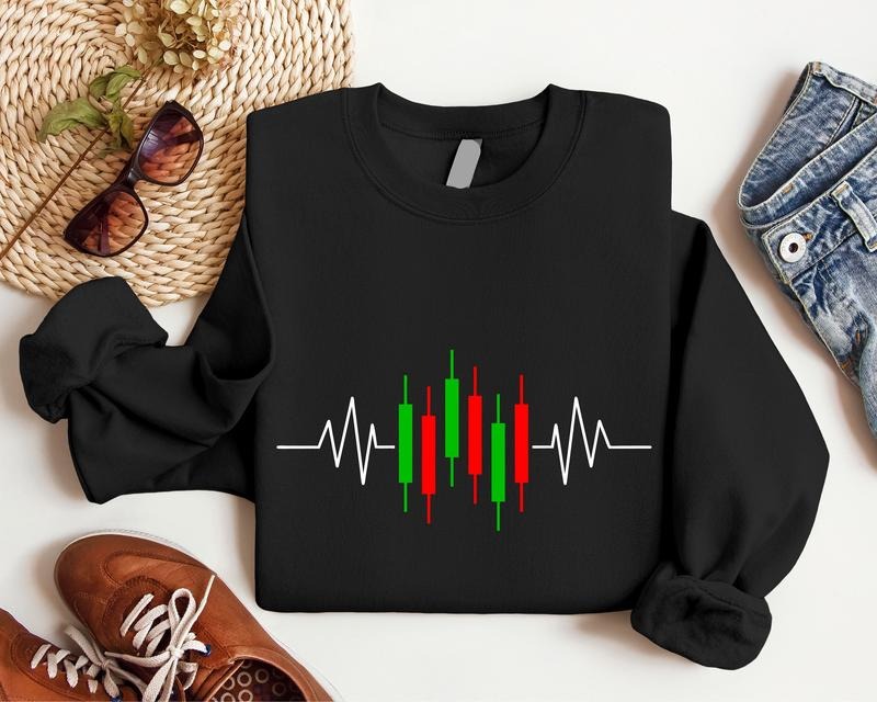 Stock Trader Sweatshirt, Trading Heartbeat Hoodie, Gift Sweater For Investor, Trader Birthday Sweatshirt, Unisex Financial Planner Sweatshirt, Exchange Hoodie.