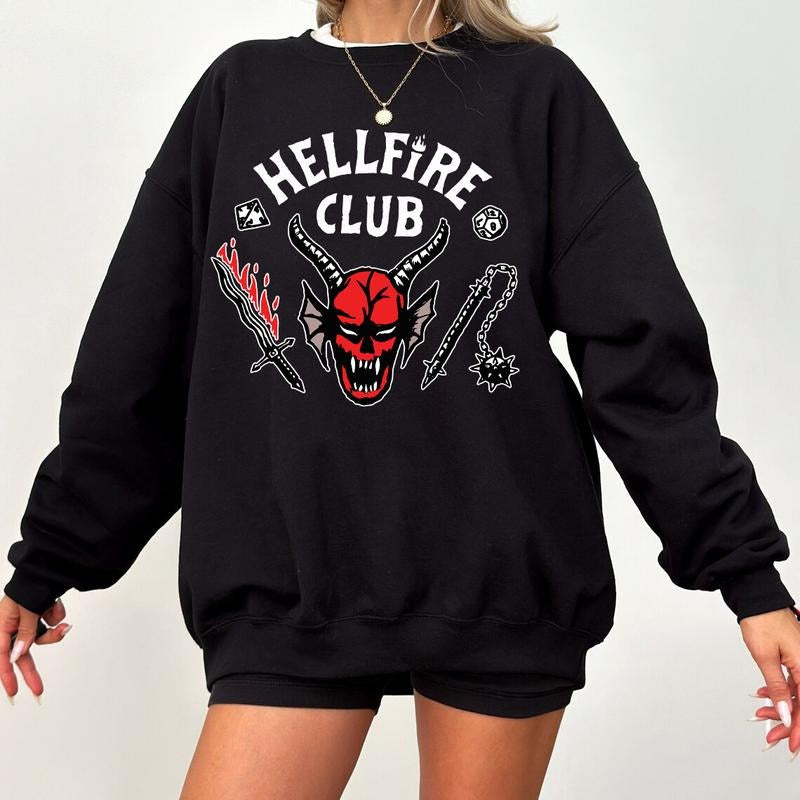 Stranger Things Hellfire Club Cosplay Vintage Graphic Sweatshirt