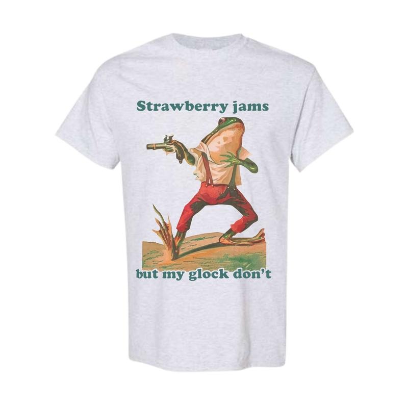 Strawberry Jams But My Glock Don't Shirt Comfort Colors Funny T-shirt, Happy Mother's Day, Gift For Mom Cotton Top...