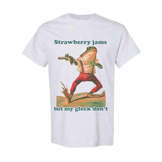 Strawberry Jams But My Glock Don't Shirt Comfort Colors Funny T-shirt, Happy Mother's Day, Gift For Mom Cotton Top...
