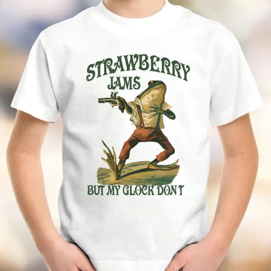 Strawberry Jams But My Glock Don't Shirt , Comfort Colors Funny Frog Shirt, Funny Meme Shirt LS838
