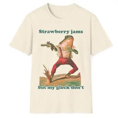 Strawberry Jams But My Glock Don't T-Shirt, Gift For Her, Gift For Him Hoodie, Sweatshirt | InkThreadWorks.com