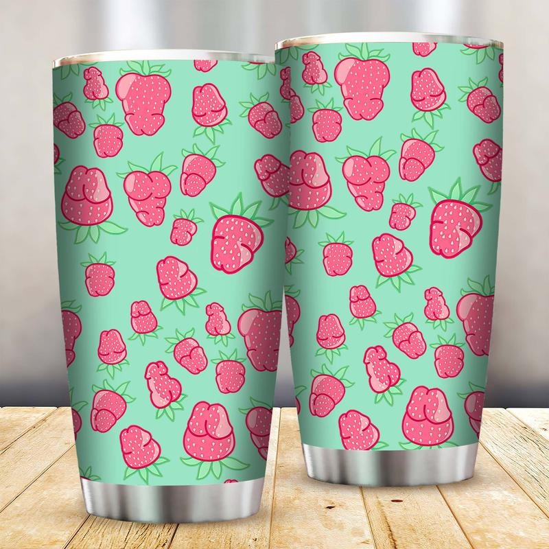 Strawberry Peens Pattern Tumbler 20 oz or 30 oz Drinkware , Printed in the USA, Handy for Coffee and Tea [Sale up to 60%]...