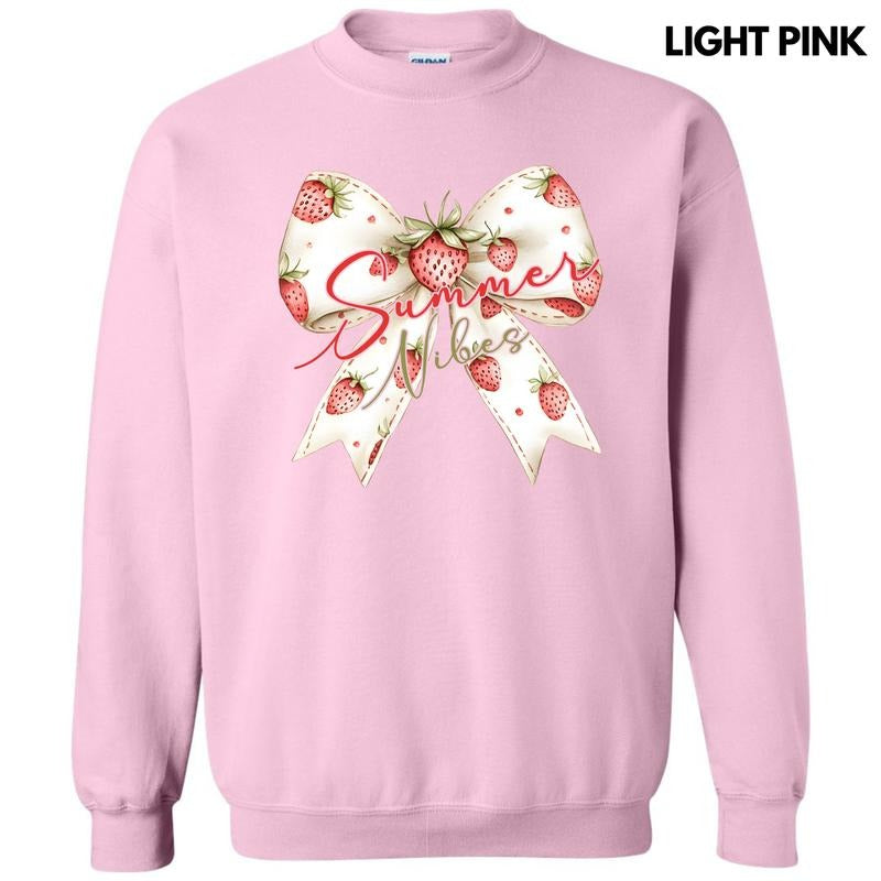 Strawberry Summer Bow Sweatshirt 'NLB' T-Shirts, Hoodie | InkThreadWorks.com