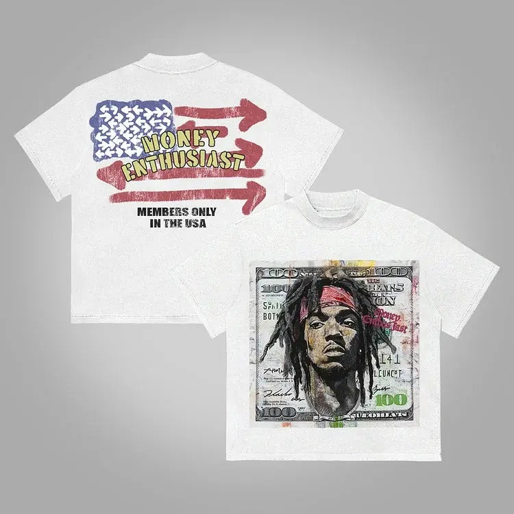 Street Money Enthusiast Graphics Cotton T-Shirt