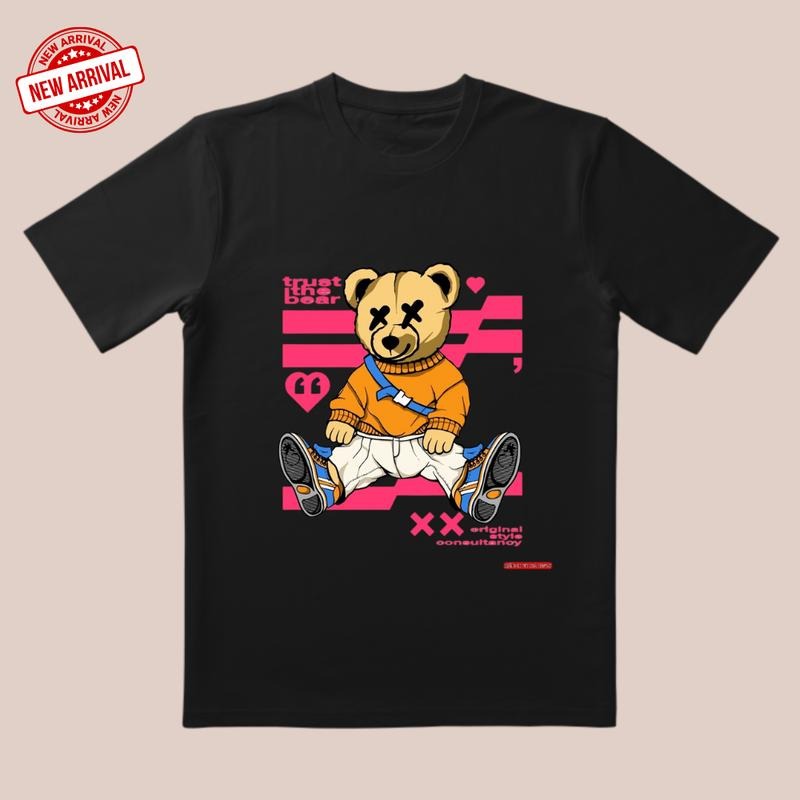 'Peachy Bear' Fleece Sweatshirt | 3D Cut & Orange-White Clash | Trendy All-Day Style for Date/Home/Streetwear