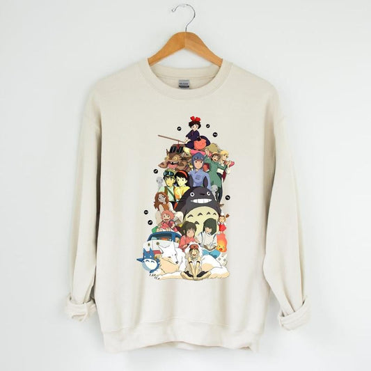 Studio Ghibli All Characters Crewneck Sweatshirt, Anime sweatshirt, Manga Sweatshirt