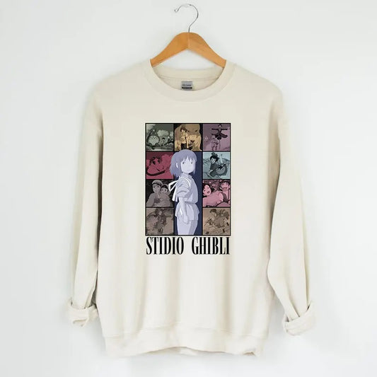 Studio Ghibli Sweatshirt, Hayao Miyazaki, Studio Ghibli Totoro Shirt, Ghibli No Face Shirt, Howl's Moving Castle shirt,...