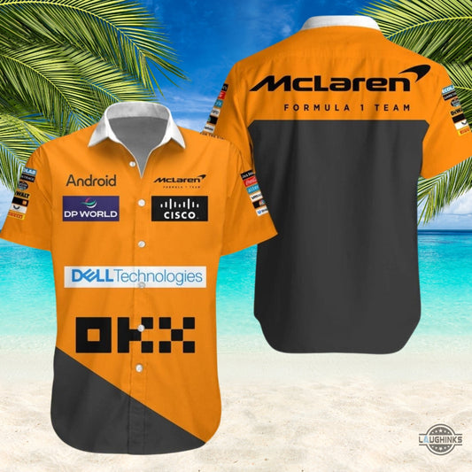 Stylish Mclaren F1 Hawaiian Shirt Formula One Racing Shirts And Shorts