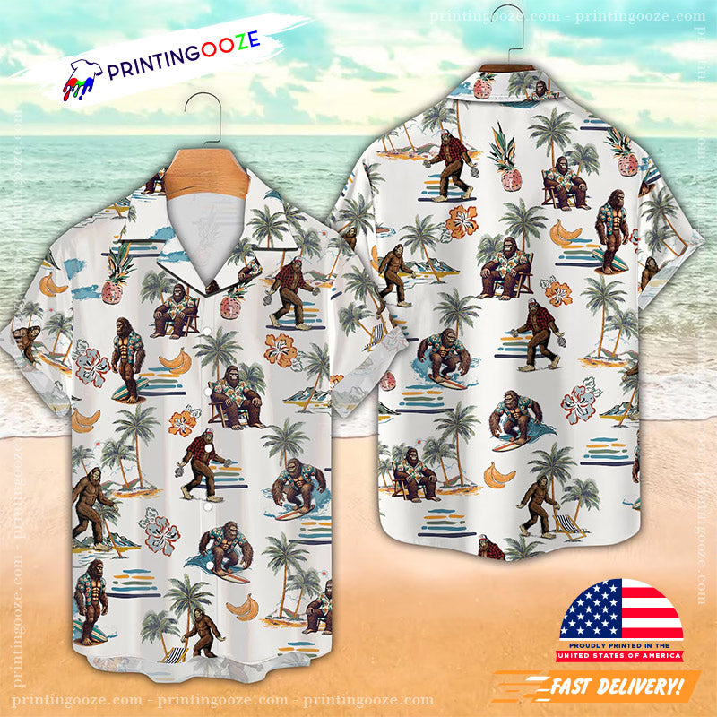 Summer Beach Bigfoot Hawaiian Shirt