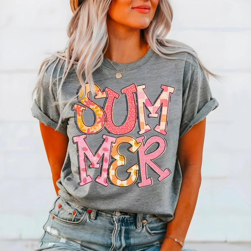 Summer Doodle Letters Strawberries DTF Transfers - THIS IS NOT A SHIRT Hoodie, Sweatshirt | InkThreadWorks.com