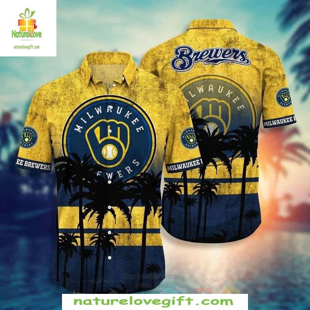 Milwaukee Brewers Hawaiian Shirt Summer Game Day Baseball Apparel