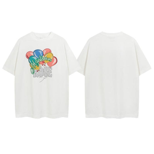Summer New Martine Rose Fashion Brand Balloon Letter Men and Women Same Style Couple Loose Short Sleeve T-shirt Hoodie,...