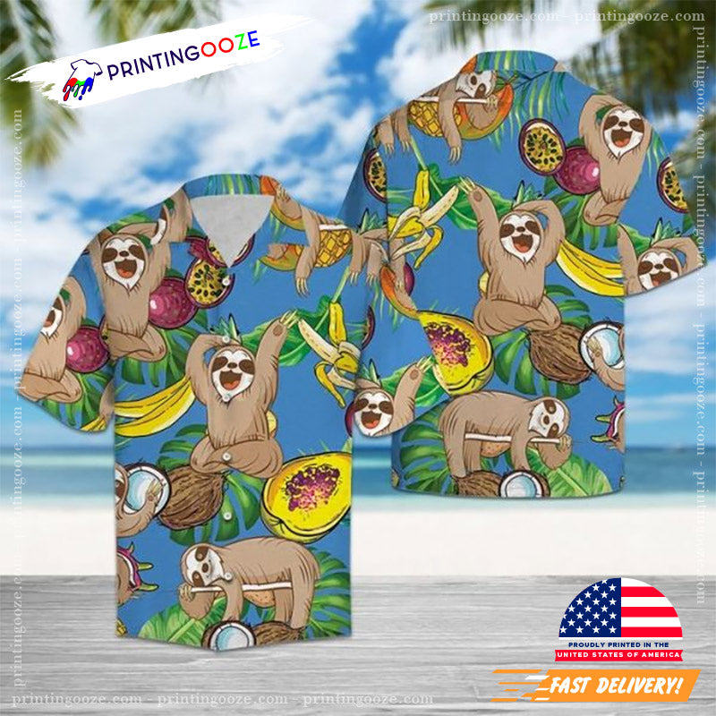 Summer Sloth Love Fruit Hawaiian Shirt
