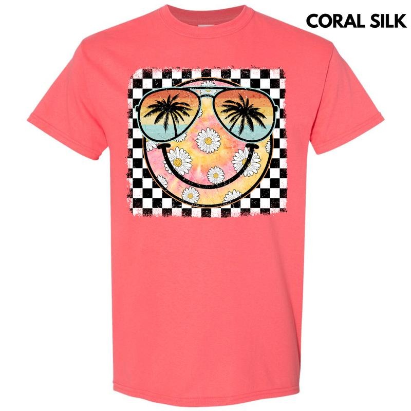 Summer Sunglasses Happy Face Gildan Short Sleeve T-Shirt 'NLB' Hoodie, Sweatshirt | InkThreadWorks.com