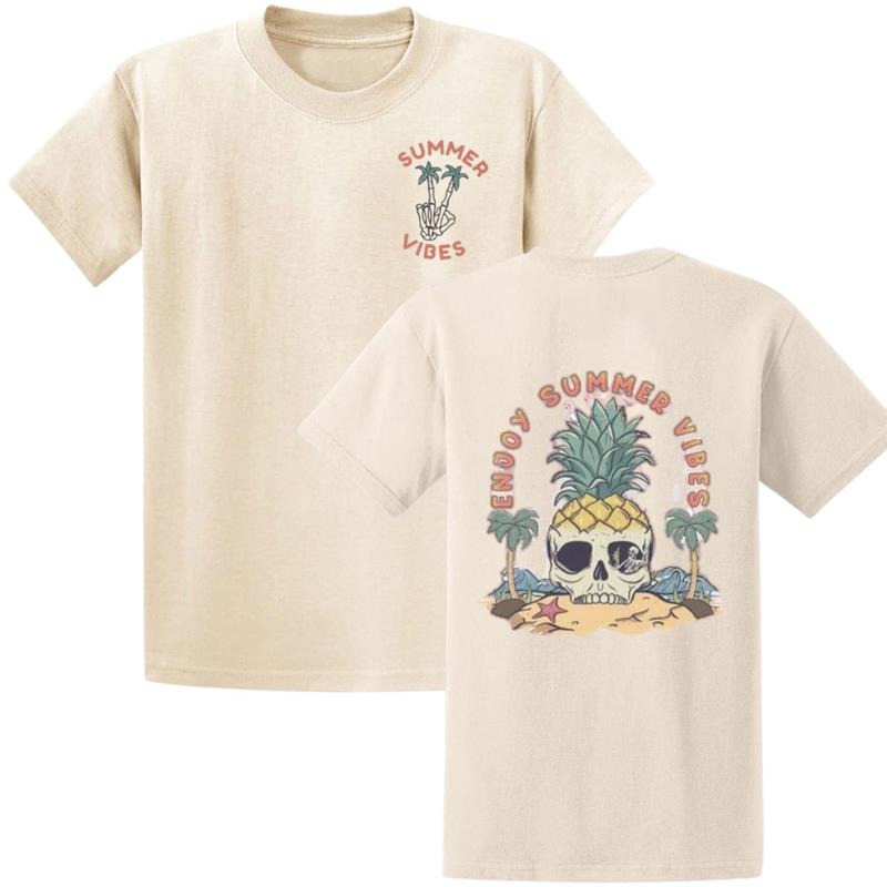 Summer Vibes T Shirt, Shirt for Summer, Vintage Skeleton Sweatshirt, Pineapple, Grunge, Skull Hoodie