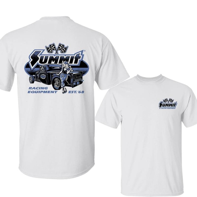 Summit Racing Hot Rod T-Shirt, Retro Classic Car Graphic, Automotive Gearhead Apparel, Vintage Racing Tee