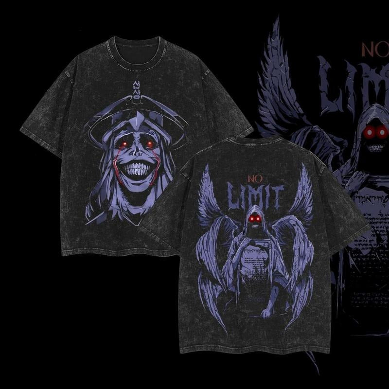 Sung Jin-Woo x Solo Leveling Anime  Acid Washed T-Shirt, Casual Cool, For Every Occasion, Easy Care, Machine Wash Safe