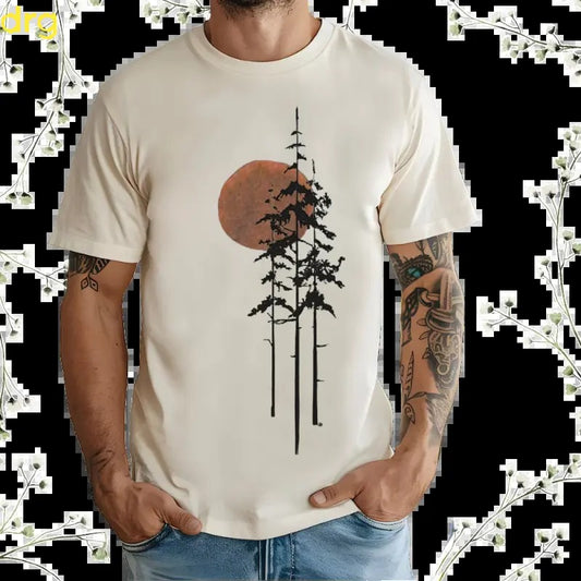 Sunrise ~ Nature shirt, Men's Nature shirt, Graphic Tee, Forest Graphic Tee, Camping Tee, Men's Outdoors T-Shirt, Environmental Shirt, gift