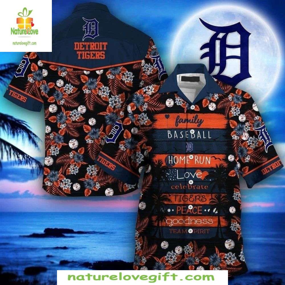 Detroit Tigers Hawaiian Shirt Sunset Baseball Family Homerun Stylish Apparel