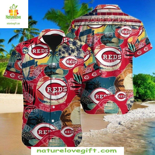 Cincinnati Reds Hawaiian Shirt Sunset Surfboards MLB Baseball Apparel