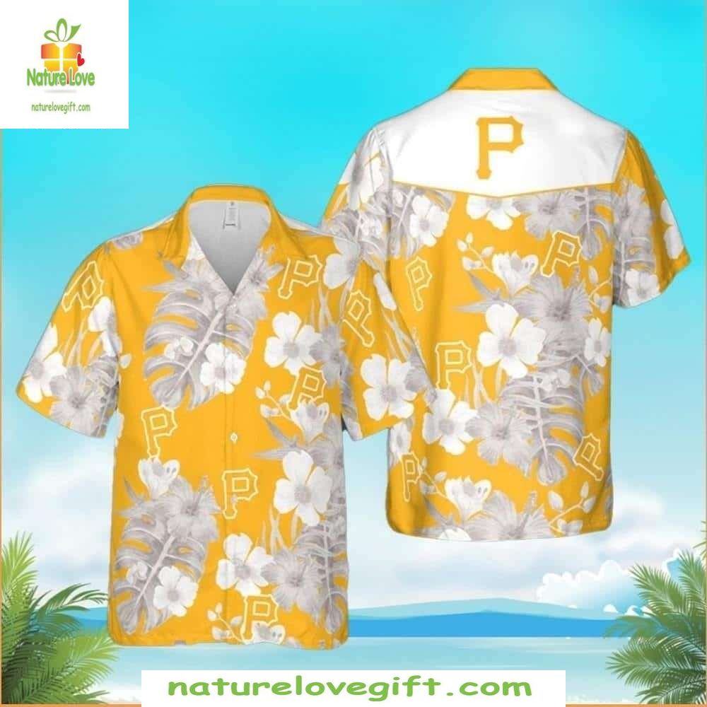 Pittsburgh Pirates Hawaiian Shirt Sunshine Hibiscus Palm Leaves Baseball Apparel
