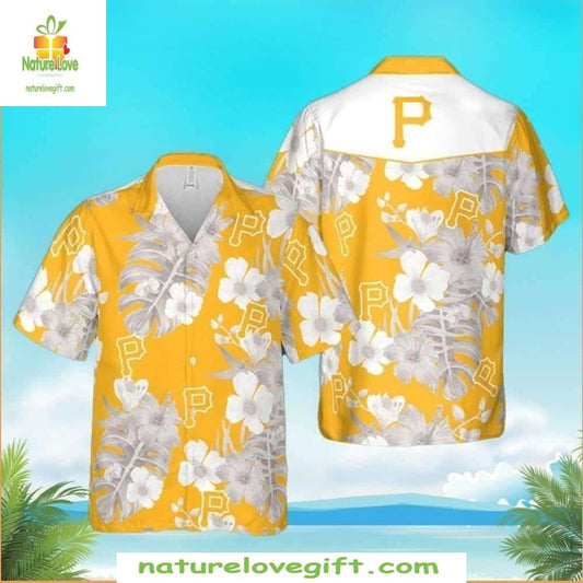Pittsburgh Pirates Hawaiian Shirt Sunshine Hibiscus Palm Leaves Baseball Apparel