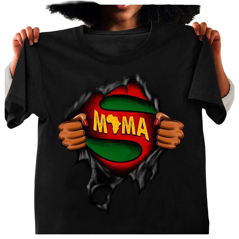 Super Mama Africa Map T-shirt, Black Women Tee, Black Girl Magic, Black Mom Shirt, Mama Gift, Mother's Day Gift Comfort...