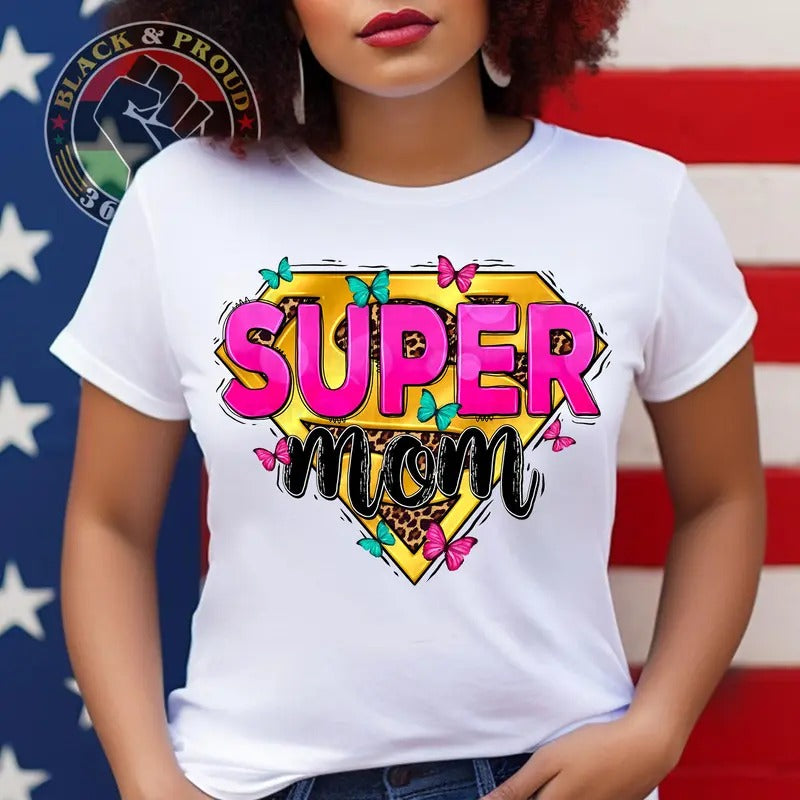 Super Mom Shirt, Melanin Mom T-shirt, Leopard Black Mama Tees, African American Woman Black Love Tee, Black Girl Magic Shirt, Gift for Her, Mothers day Gift