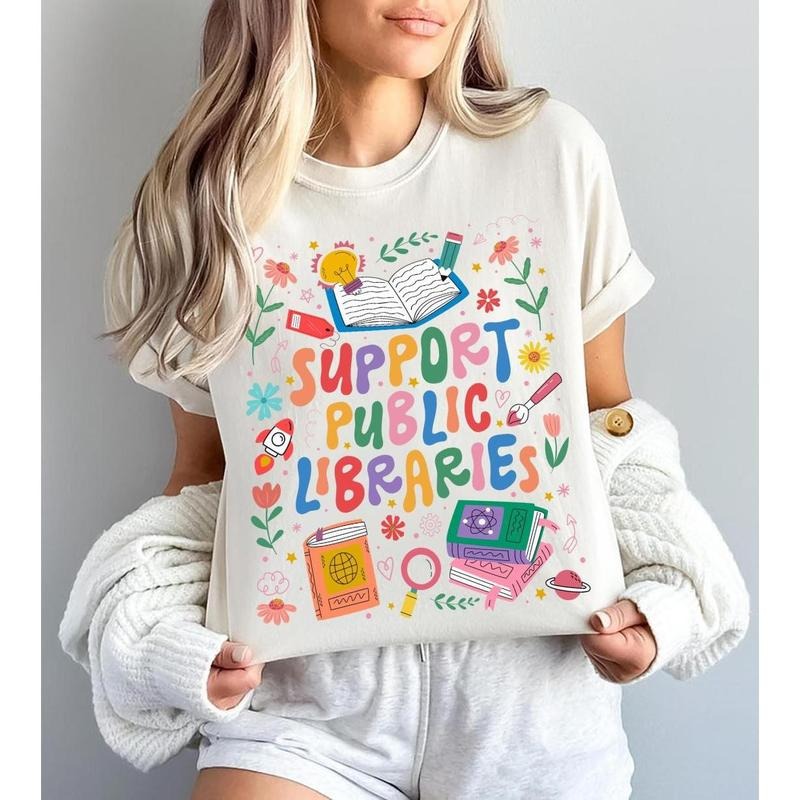 Support Public Libraries Shirt, Book Nerd Apparel, Book Lover Tee, Read Banned Books Shirt, Support Your Local Library...