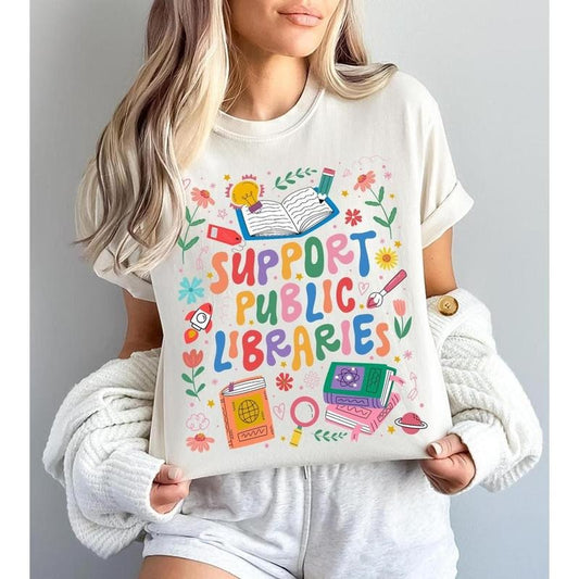 Support Public Libraries Shirt, Book Nerd Apparel, Book Lover Tee, Read Banned Books Shirt, Support Your Local Library...
