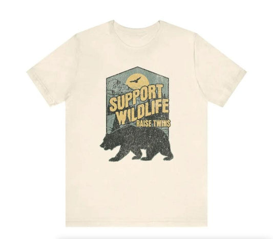 Support Wildlife Raise Twins Shirt, Twin Mom Shirt, Mother's Day Gift, Camping Shirt For Women Hoodie, Sweatshirt
