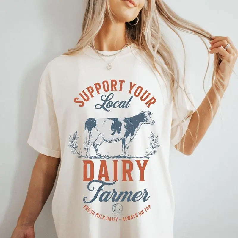 Support Your Local Dairy Farmer Shirt, Eat Local Breastfeeding Sweatshirt, Breastmilk Sweater Moms Milk Crewneck Moms ,...