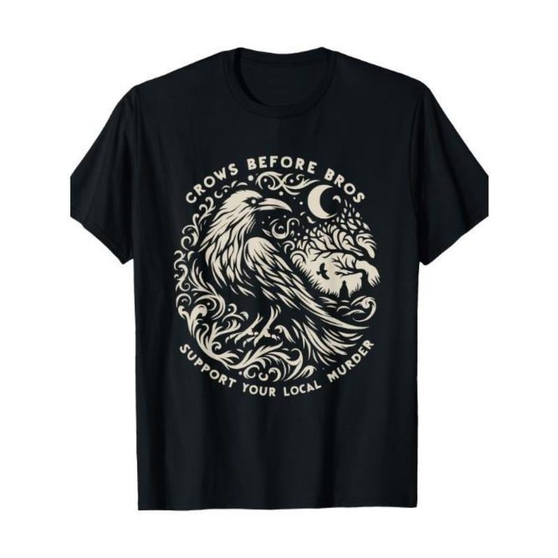 Support Your Local Murder Crows Before Bros Funny T-Shirt, Men's T-shirt Made In USA Hoodie, Sweatshirt | InkThreadWorks.com