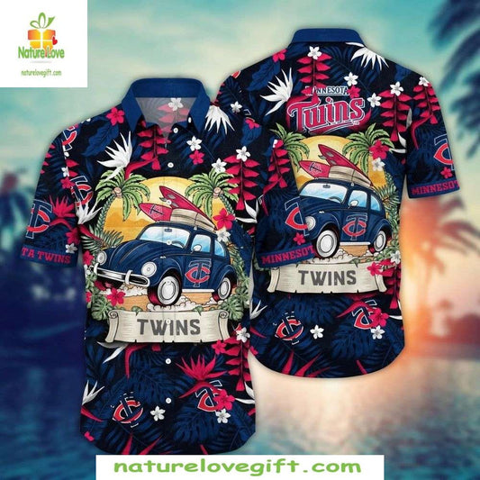 Minnesota Twins Hawaiian Shirt Surf Vintage Car MLB Baseball Apparel