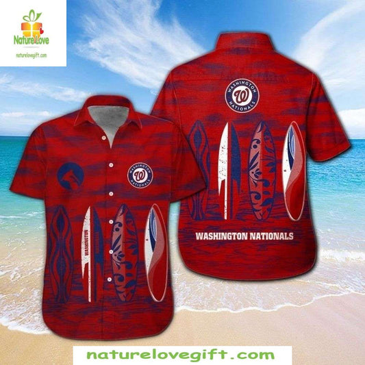 Washington Nationals Hawaiian Shirt Surf’s Up Tropical Baseball Apparel