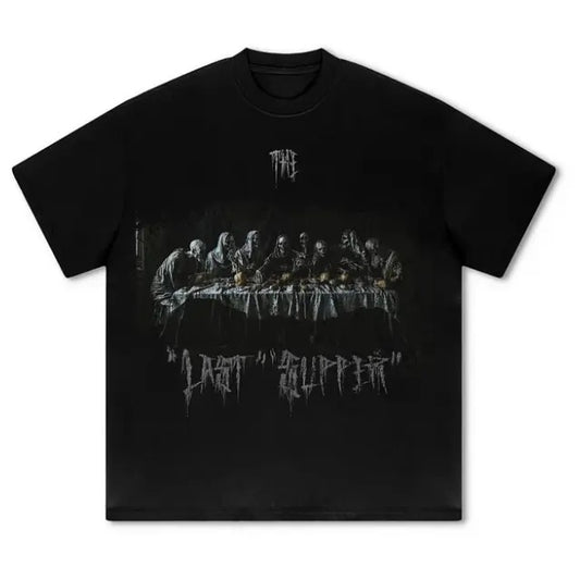 Surreal Dark Last Supper Design Graphics T-Shirt, Sweatshirt, Hoodie Size S- 3XL,Gift For Women Top Womenswear Underwear Humen, Underwear Tshirt Lady Streetwear Human Shortsleeve Shoe Comfort Summer
