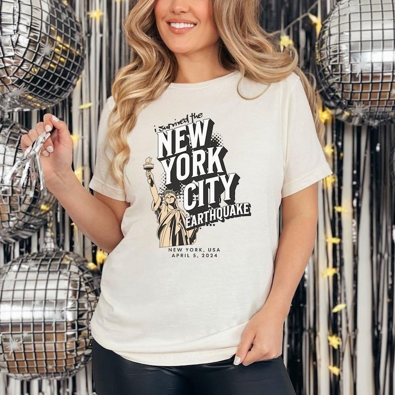 Survived the Earthquake the NYC Tshirt New York Tshirt Earthquake Shirt Meme Tshirt Funny Earthquake Shirt NYC Tee New...