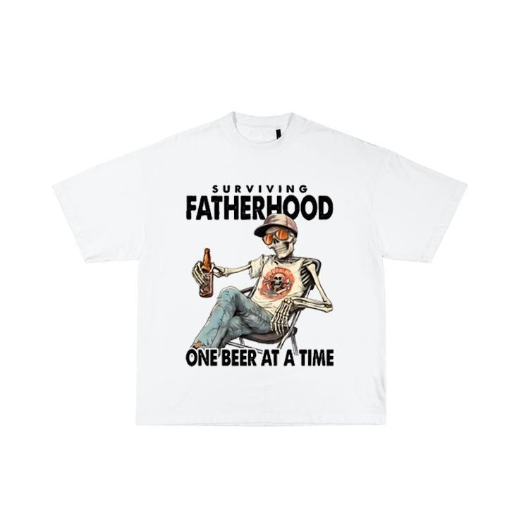 Surviving Fatherhood One Beer At A Time Funny Dad Shirt, Fathers Day Tee Hoodie, Sweatshirt | InkThreadWorks.com