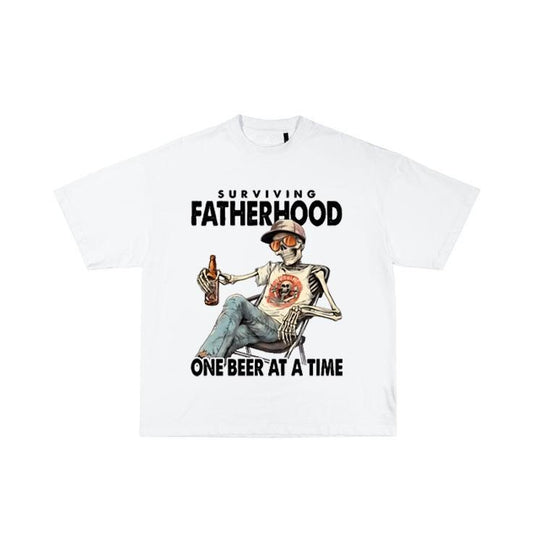 Surviving Fatherhood One Beer At A Time Funny Dad Shirt, Fathers Day Tee Hoodie, Sweatshirt | InkThreadWorks.com
