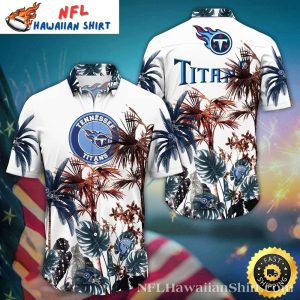 Swaying Palms And Titans Pride - Tennessee Aloha Button-Up