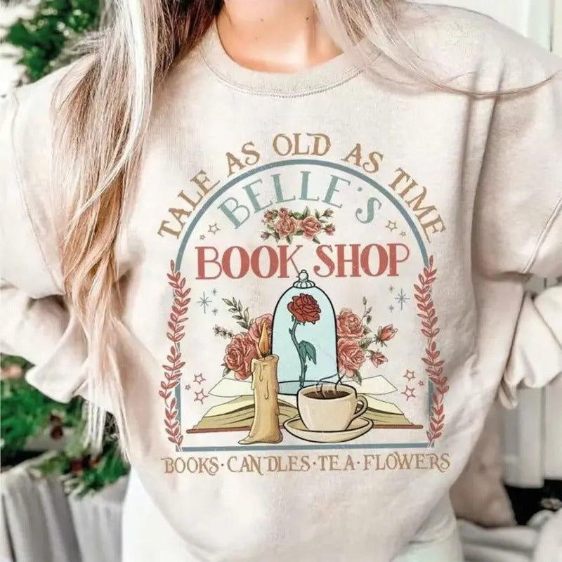 Vintage Tale As Old As Time Shirt, Beauty The Beast T-shirt/Sweatshirt, Beauty Belle Tees, Princess Raed Book Hoodie