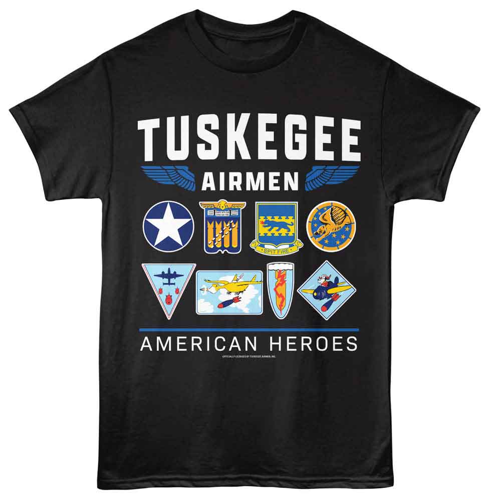 Tuskegee Airmen - American Heroes - Officially Licensed Black Adult Short Sleeve T-Shirt