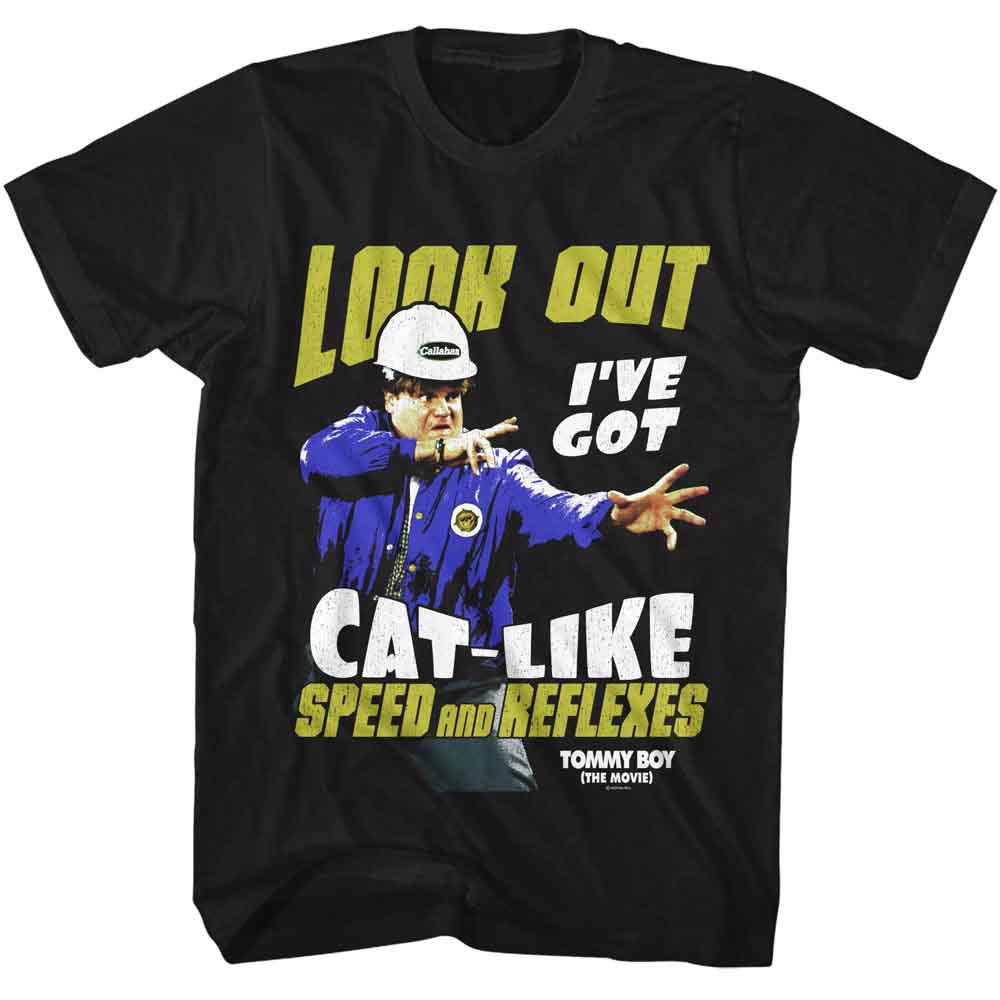 Tommy Boy - Cat Like - American Classics - Solid Black Adult Short Sleeve T-Shirt