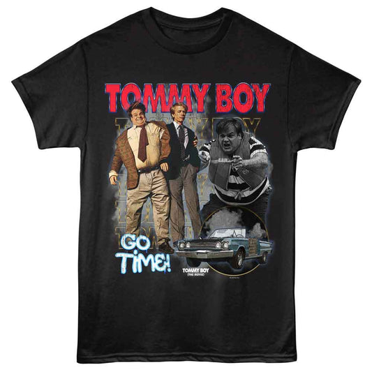 Tommy Boy - Go Time - American Classics - Front Print Black Adult Short Sleeve T-Shirt