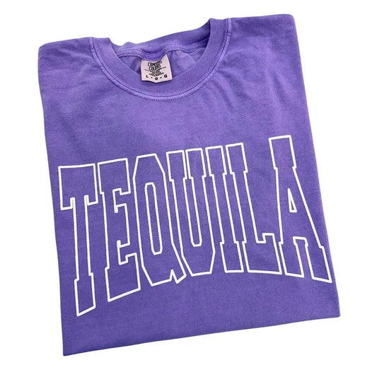 TEQUILA White Puff Comfort Colors T-Shirt Hoodie, Sweatshirt | InkThreadWorks.com