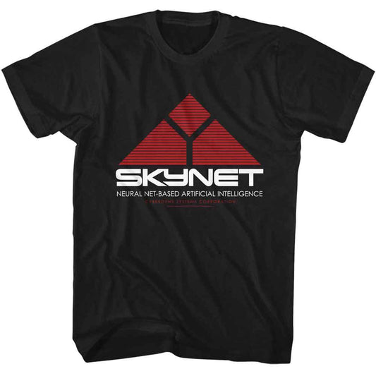 Terminator - Skynet Logo - American Classics - Solid Black Adult Short Sleeve T-Shirt